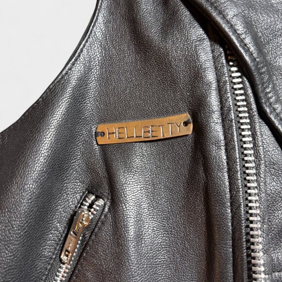 Daniel Smart Womens Leather Biker Vest XS With Patches Black - Picture 6 of 10